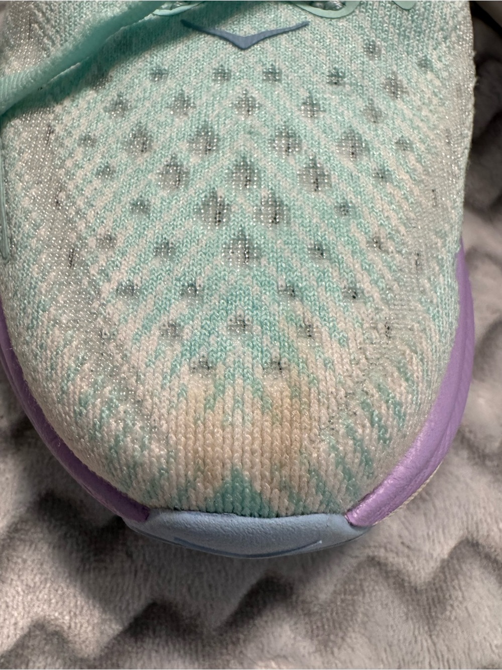 Hoka Women's Mint Green & Lavender Athletic Running Shoes - Picture 11 of 14